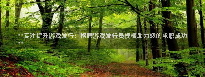 新城平台价7O777：**专注提升游戏发行：招聘游戏发行员模板助力您的求职成功
**